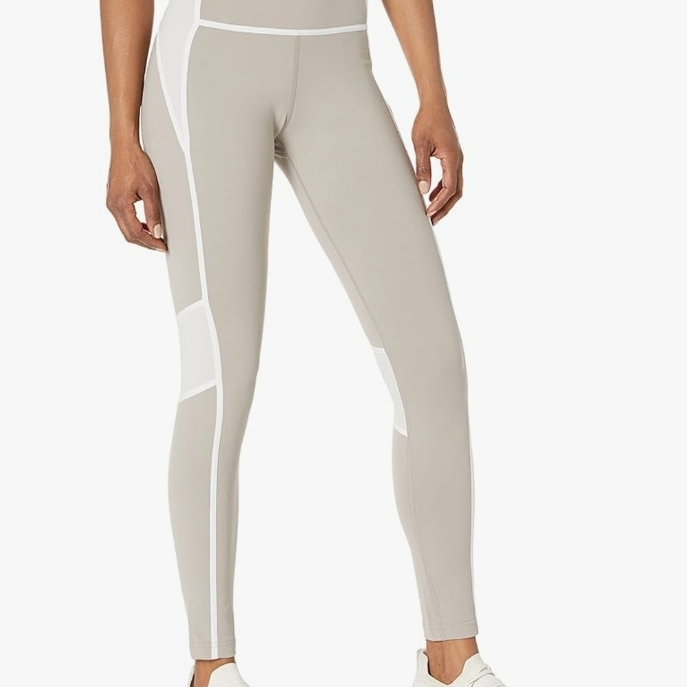 Reebok Lux High-Rise Colorblock Leggings - Boulder Grey/White (Medium) NWOT!